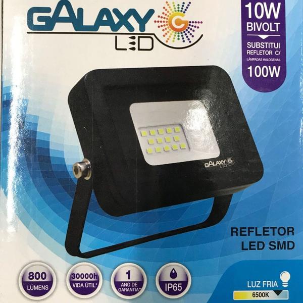 Imagem de Refletor Led Galaxy 10w Bivolt Luz Branca 6500k 800 Lumens IP65