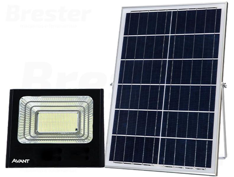 Imagem de Refletor Led Holofote 100w + Painel Placa Solar Completo Ip65 Avant