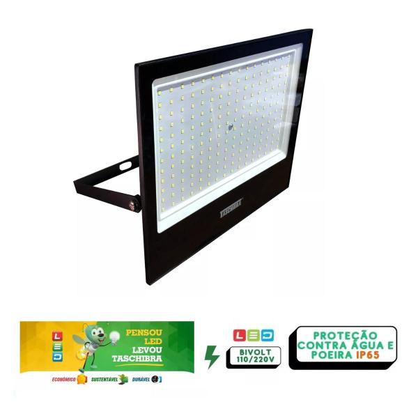 Imagem de Refletor Led Holofote 200w Externo IP65 Luz Fria 6500k Preto