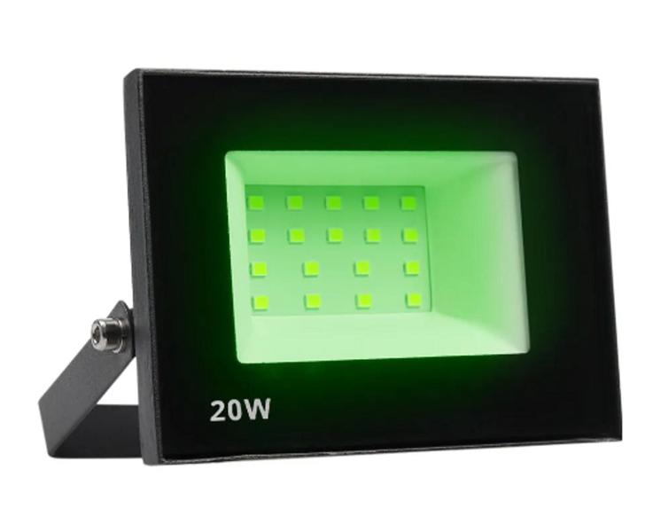 Imagem de Refletor led holofote 20w luz verde ip66 - bivolt - a prova d'agua uso interno ou externo