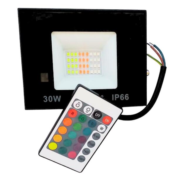 Imagem de Refletor Led Holofote 30w Bivolt Rgb Colorido Com Controle