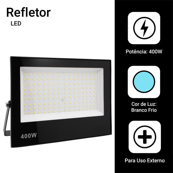 Imagem de Refletor Led Holofote 400w Ip66 Bivolt Forte Luz Branco Frio