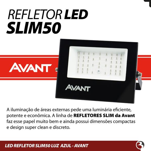 Imagem de Refletor LED Holofote Potente Slim 50W Luz Azul Aquario Piscina Bivolt - Avant