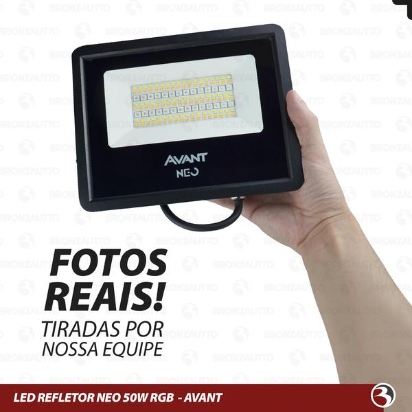 Imagem de Refletor Led Holofote Rgb 50W Prova D'Água Google Nest Alexa Echo Wi-Fi 2.4 GHz Avant