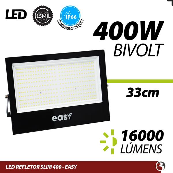 Refletor Led Jardim 400W Holofote Bivolt Branco Frio 6000K Prova D' Água - Easy Avant Imagem de Refletor Led Jardim 400W Holofote Bivolt Branco Frio 6000K Prova D' Água - Easy Avant