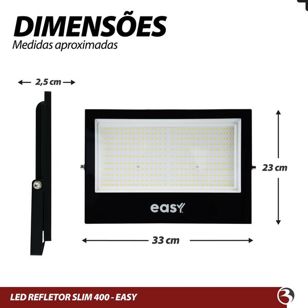 Refletor Led Jardim 400W Holofote Bivolt Branco Frio 6000K Prova D' Água - Easy Avant Imagem de Refletor Led Jardim 400W Holofote Bivolt Branco Frio 6000K Prova D' Água - Easy Avant
