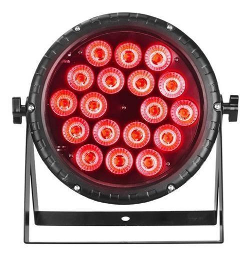 Imagem de Refletor Led Par 64 Rgbwa-Uv 18 Leds De 18W Dmx Ip65 Bivolt