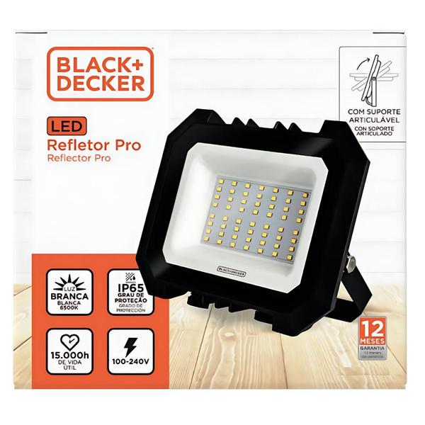 Refletor Led Pro 100-240V 6500K 300W 8000 Lúmens IP65 Black+Decker Imagem de Refletor Led Pro 100-240V 6500K 300W 8000 Lúmens IP65 Black+Decker