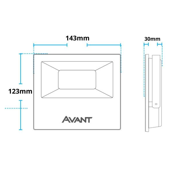 Imagem de Refletor Led RGB Avant 30W Preto Bivolt 5 Unidades