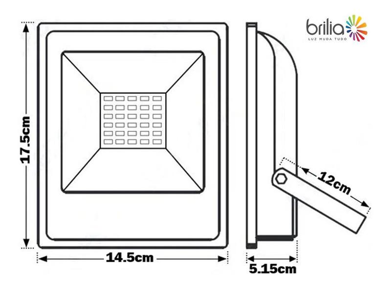 Imagem de Refletor Led Slim 20W Rgb Ip65 Bivolt Dimerizável Brilia