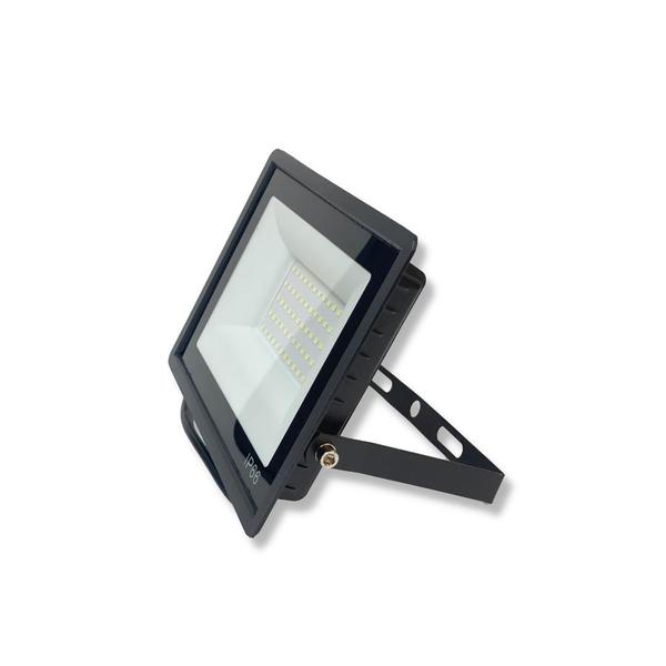 Imagem de Refletor Led Slim SMD 100W Branco Quente  Acabamento Preto