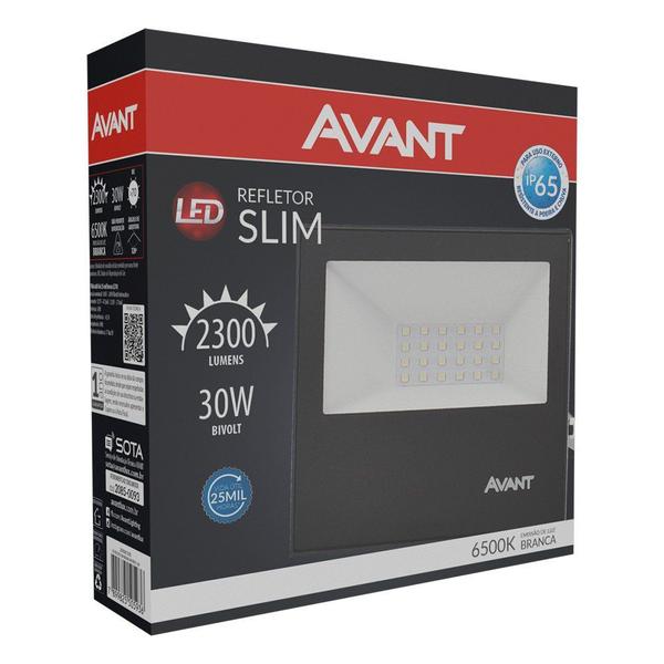 Imagem de Refletor Led Slim30 Preto Bivolt 30W - 6500K Avant