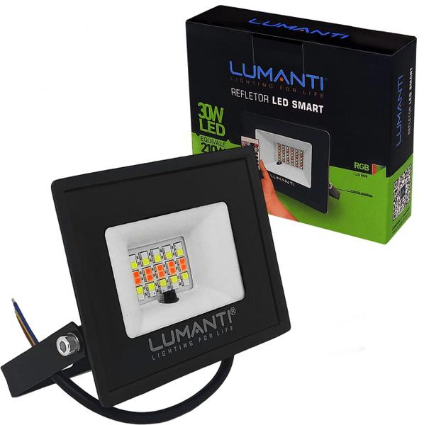 Imagem de Refletor Led Smart 30W Rgb Bivolt Ip66 C/ Controle Remoto