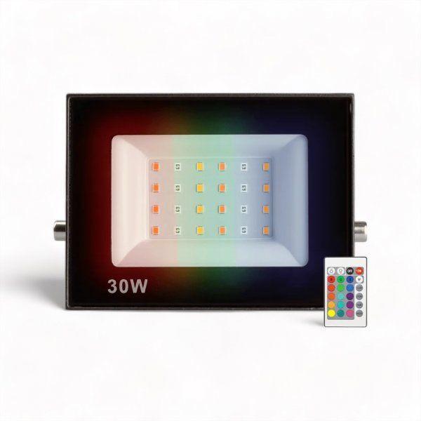 Imagem de Refletor LED SMD 30W RGB Com Controle