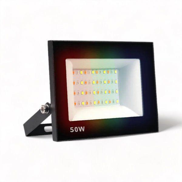 Imagem de Refletor LED SMD 50W RGB Com Controle