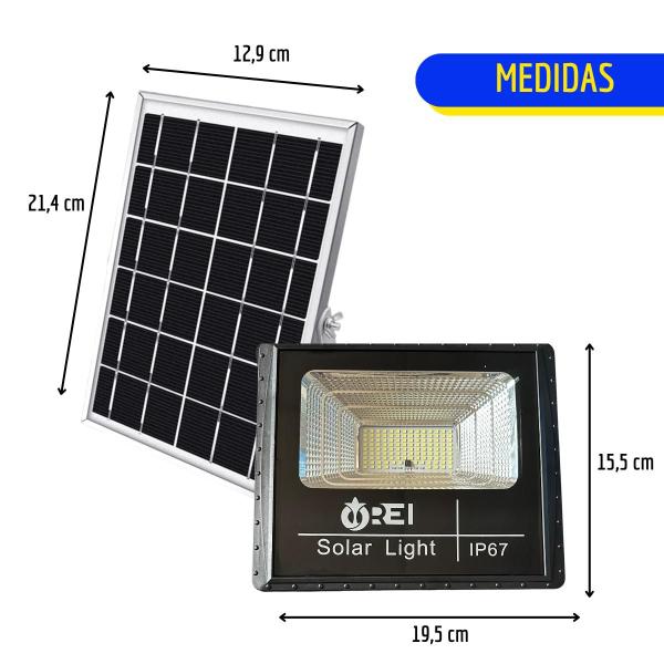 Imagem de Refletor Led Solar 2 Kits Completos 200W Branco Frio 6500K