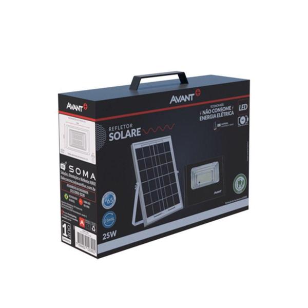 Imagem de Refletor Led Solar Avant 25W Preto 6500k Luz Branca 5 Uni.