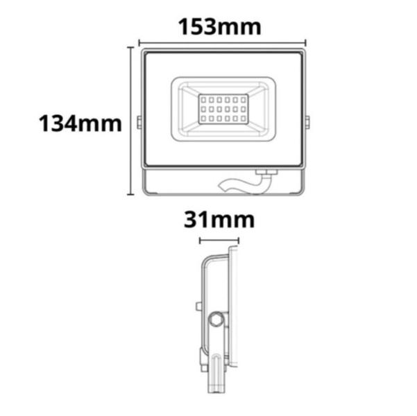 Imagem de Refletor LED Taschibra Slim TR 30W Bivolt 6500K Preto