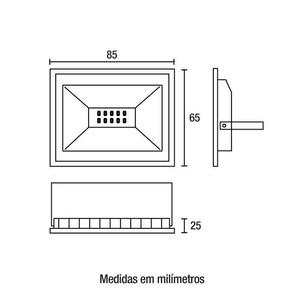 Imagem de Refletor LED Tech Alumínio 10W 6.500K Preto Blumenau Única