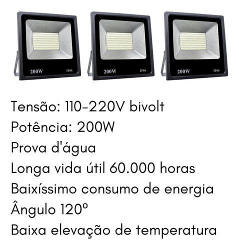 Imagem de Refletor luminária holofote LEd branco 200w jardim ambiente externo e interno