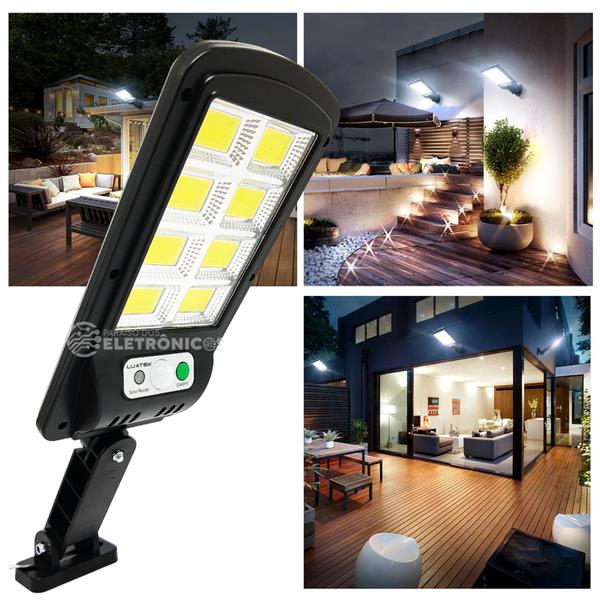 Imagem de Refletor Luminária Solar LED 200W Sem Fio Com Sensor de Presença e Controle Remoto LKY0033 DY8786 