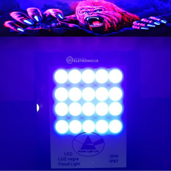 Imagem de Refletor Luz Negra UV profissional Super LED 30W Efeito Neon Para Festa Bivolt YE30010