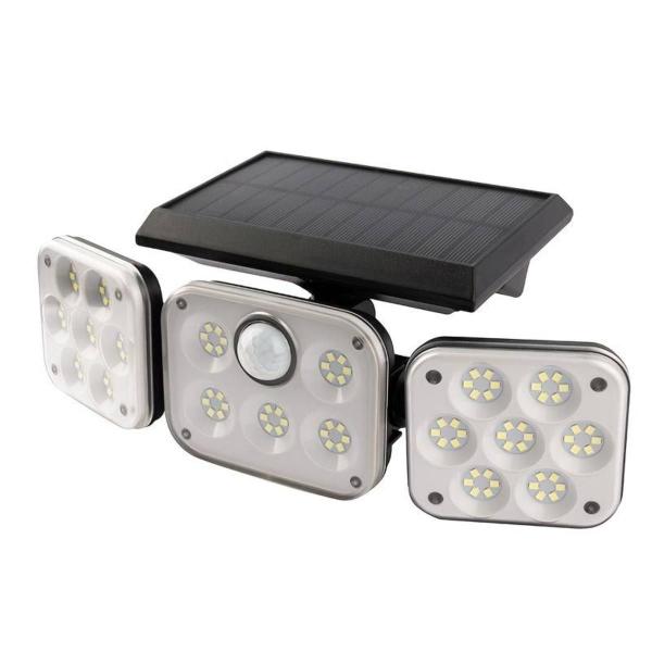 Imagem de Refletor Placa Solar 3 cabeças 114 LEDs Sensor Interna Externa