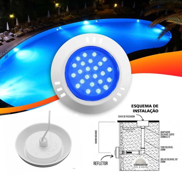 Imagem de Refletor Power Led 5W Abs Cor Da Luz ul Luminária Piscina