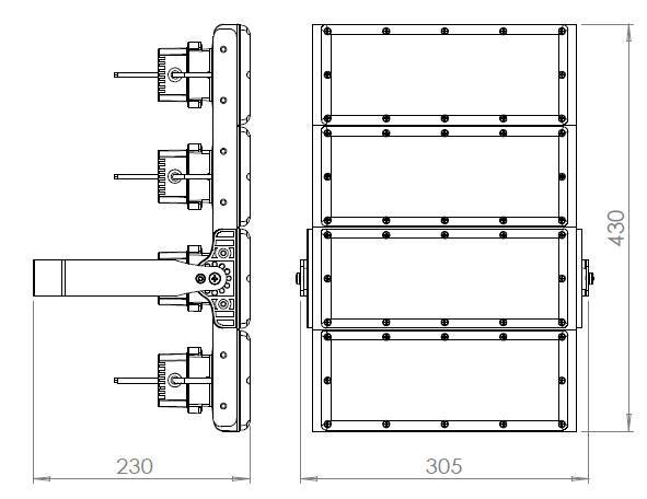 Imagem de Refletor Profissional Industrial LED Osram 200W 24000lm IP66 Potência e Resistência