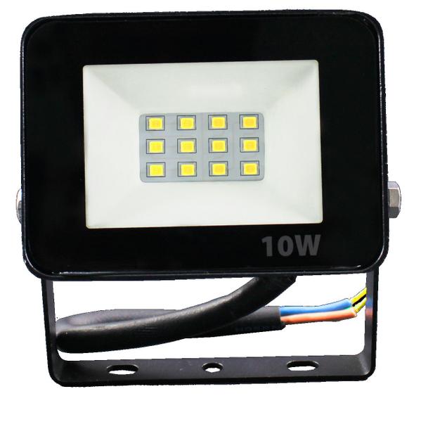 Imagem de Refletor projetor led bivolt 10w 6500k branco frio preto economax