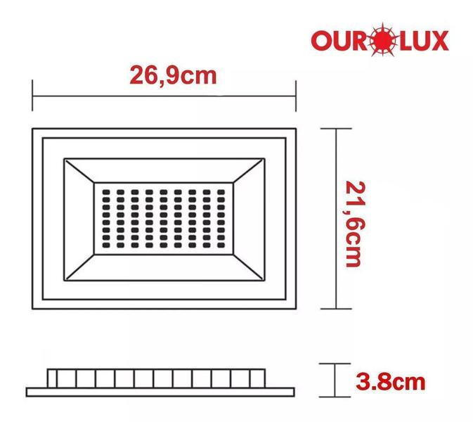 Imagem de Refletor Projetor Led Slim 150W Bivolt Ip65 Branco Frio