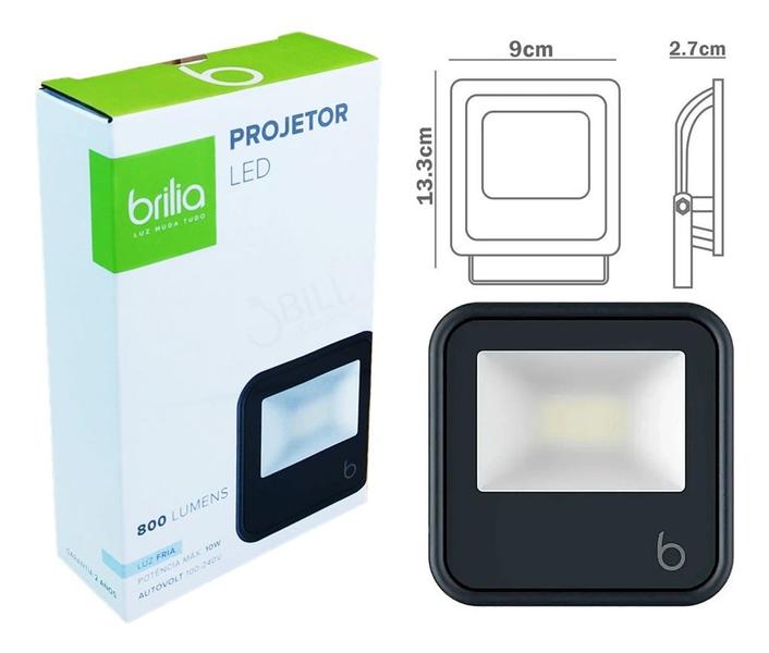 Imagem de Refletor Projetor Led Slim Preto 10W Bivolt Fria 6500K