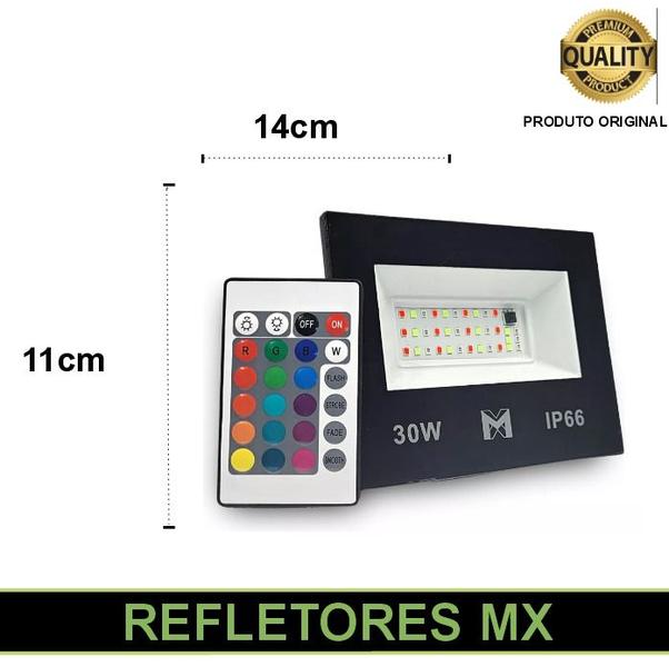 Refletor RGB 30W Holofote Prova D'água - RGB - MX Imagem de Refletor RGB 30W Holofote Prova D'água - RGB