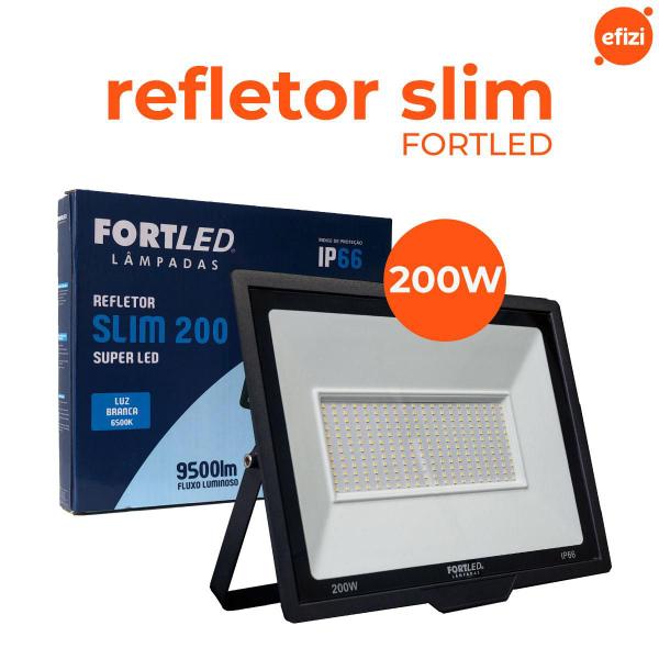 Imagem de Refletor Slim 200W Luz Branca 6500K Fortled