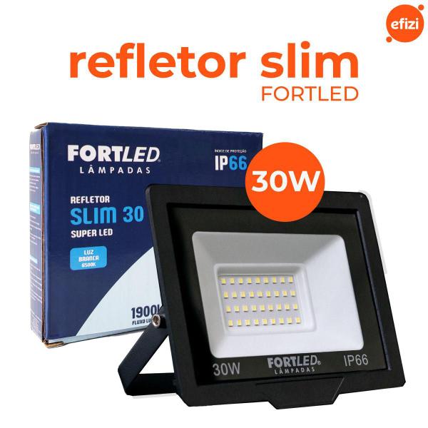 Imagem de Refletor Slim 30W Luz Branca 6500K Fortled