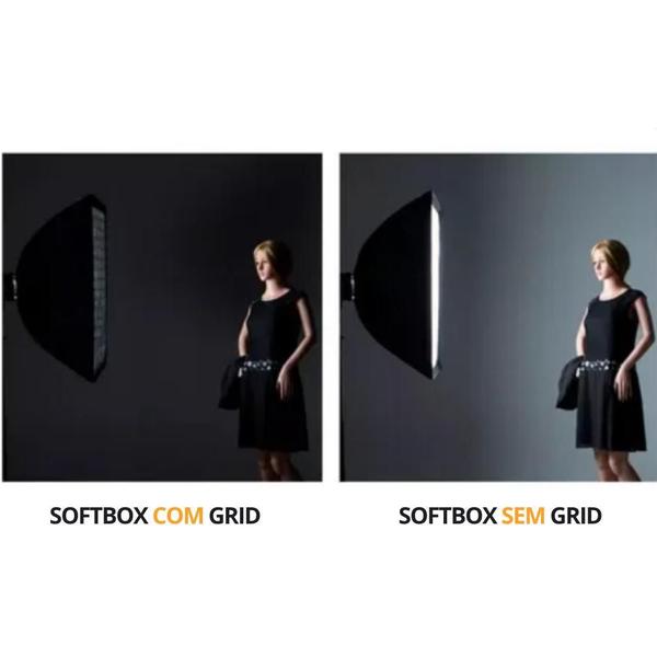 Imagem de Refletor Softbox He Bowens Grid/Colmeia 80X120Cm Flash E