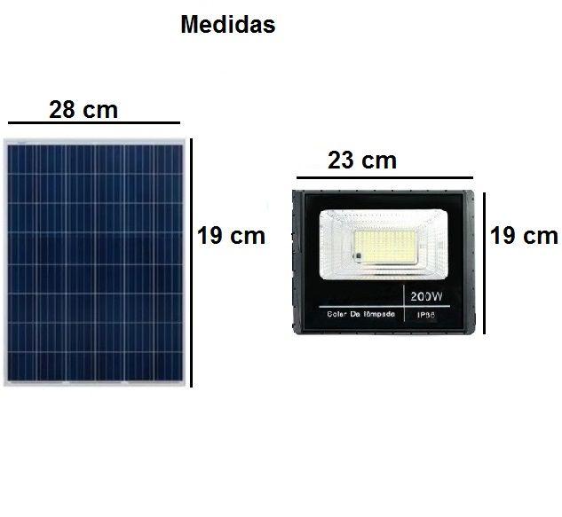 Imagem de Refletor Solar 200w Led 6000k Placa Solar e Controle Remoto