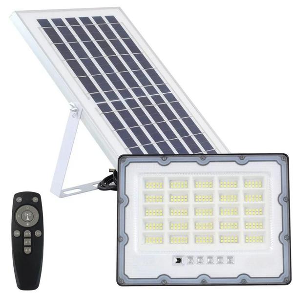 Imagem de Refletor Solar Led 300W Placa Bateria Bivolt Branco Frio