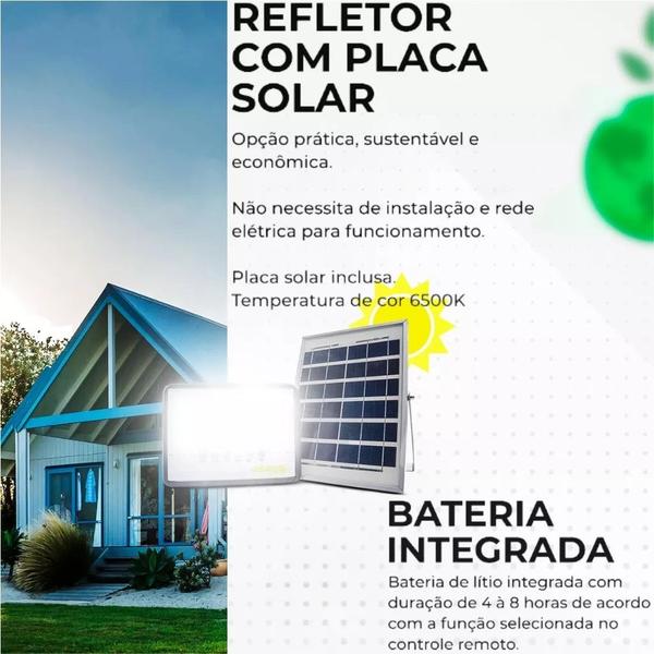 Imagem de Refletor Solar Led 400w com Controle Remoto e Placa IP65 Original - Galaxy