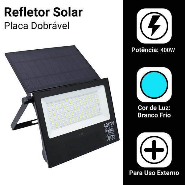 Imagem de Refletor Solar Led 400w Placa Prova Dágua Dobrável Ajustável