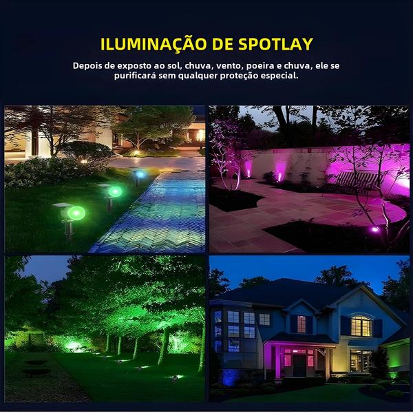 Imagem de Refletor Solar LED Ajustável com Iluminação Externa - À Prova D'Água IP65