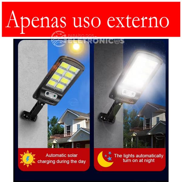 Imagem de Refletor Solar Led Branco Parede Sensor Presença 600w Ip66 Controle Possui 3 Modos LKY0018A