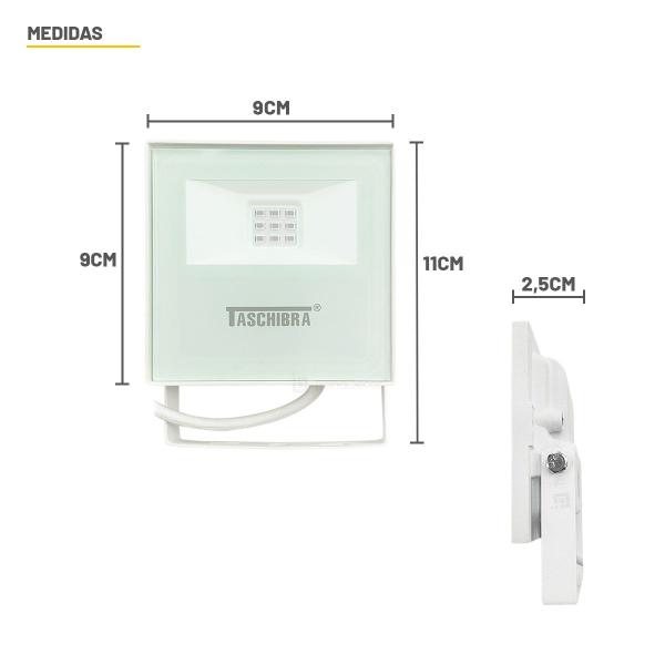 Imagem de Refletor Taschibra TR LED 10 Slim Branco Luz Verde 