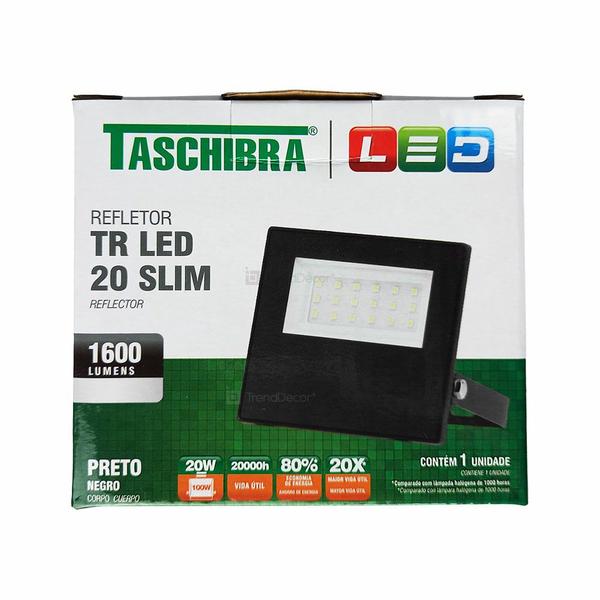 Imagem de Refletor Taschibra TR LED 20 Slim Preto