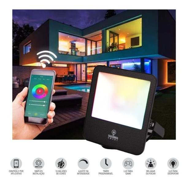 Imagem de Refletor Wi-fi Smart Led Rgb 20w Autovolt Ip65 Taschibra