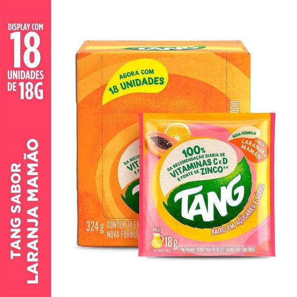 Imagem de Refresco em Pó Tang Laranja e Mamão 18g Display com 18 Unidades