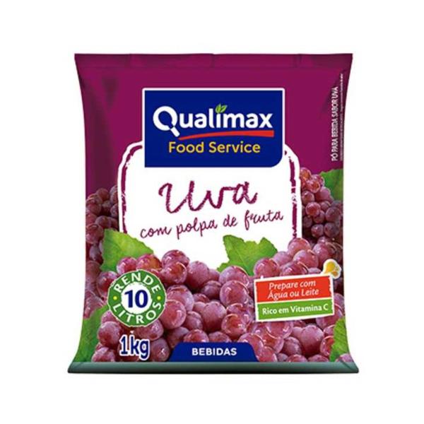 Imagem de Refresco Suco UVA 1Kg Qualimax - Food Service Uso Profissional / Rico em Vitamina C / Rende Até 10 Litros / Adoçado