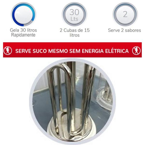 Imagem de Refresqueira e Suqueira Dupla 30 L Elétrica Tecapply Rf032