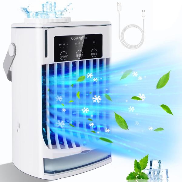 Imagem de Refrigerador de ar TOFUNTOY portátil 3 em 1 com 3 velocidades de vento 500mL