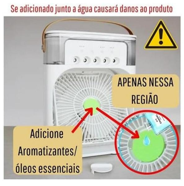 Imagem de Refrigerador De Ar Ventilador Umidificador Portátil Com Led Reservatório De Água Led